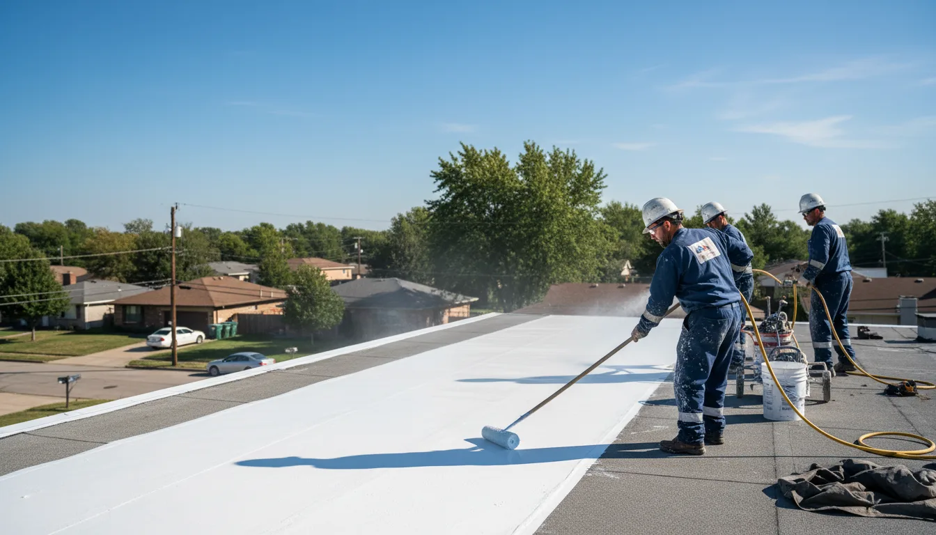 Commercial roof coating in Grandview, TX near me
